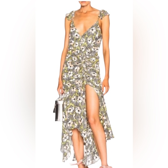 Veronica Beard Martine High Low Floral Dress - Black and White Size 2